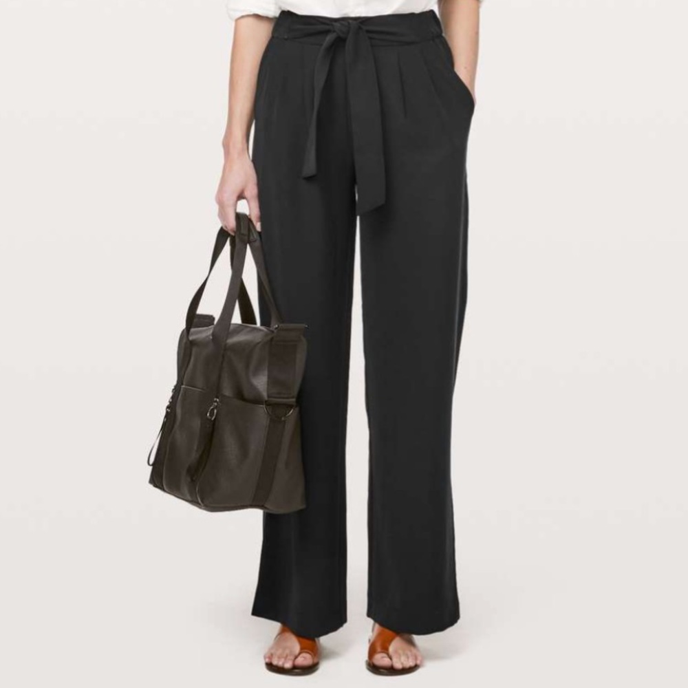 Lululemon Noir pants tie waist trousers black